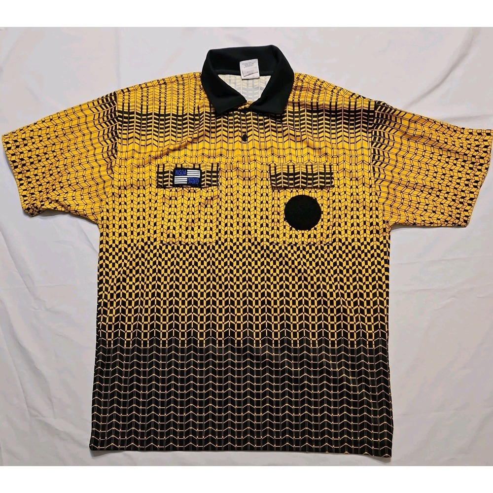 NISOA Referee Coolwick Shortsleeve Gold Grid‎ Shirt Large